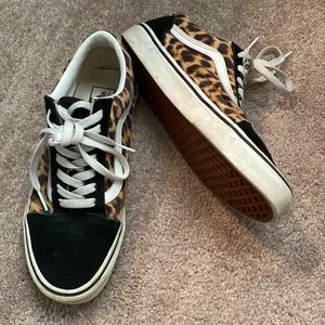 Black & Leopard print Vans